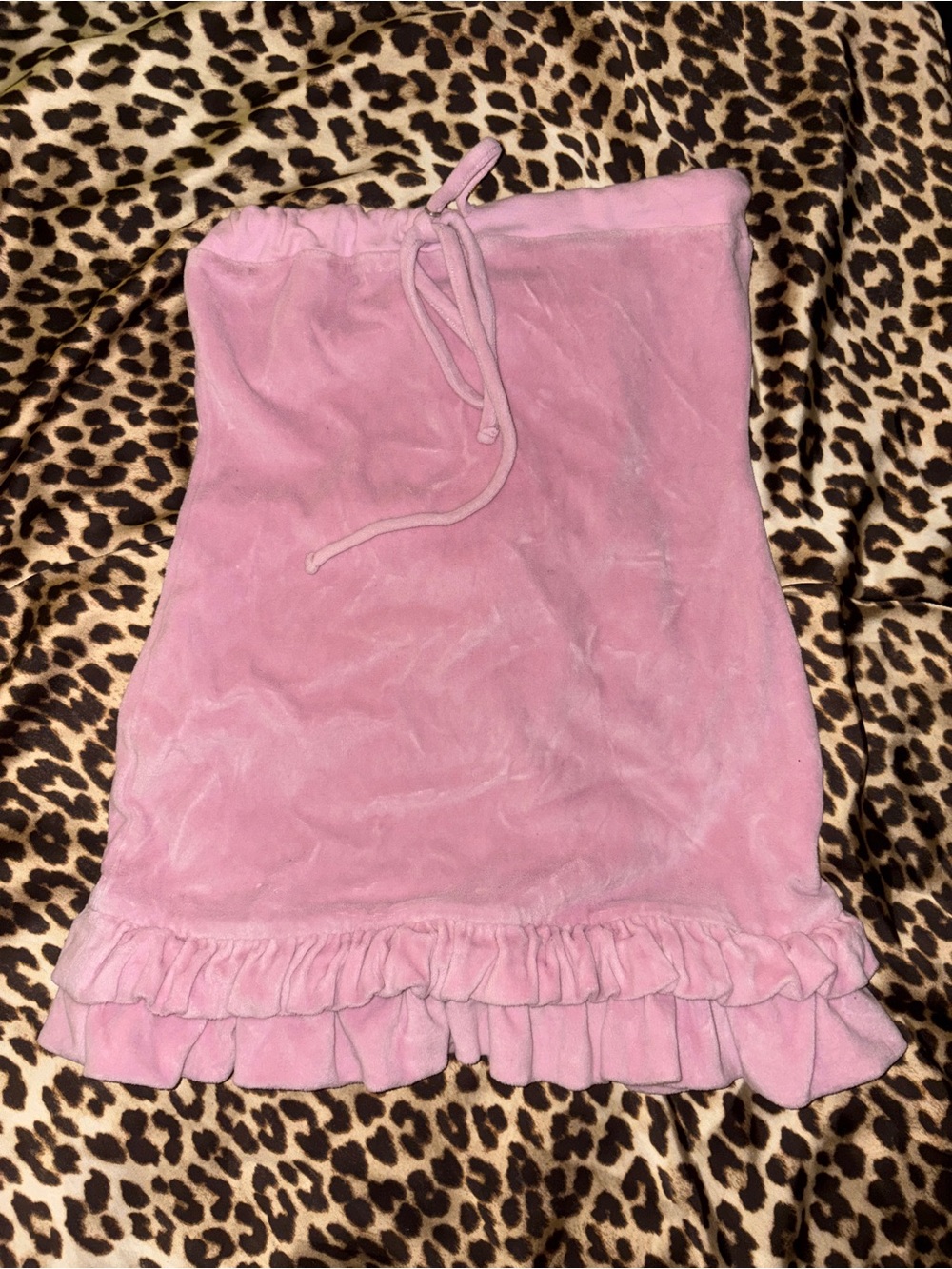 I.AM.GIA Pink Ruffle Drawstring Mini Skirt